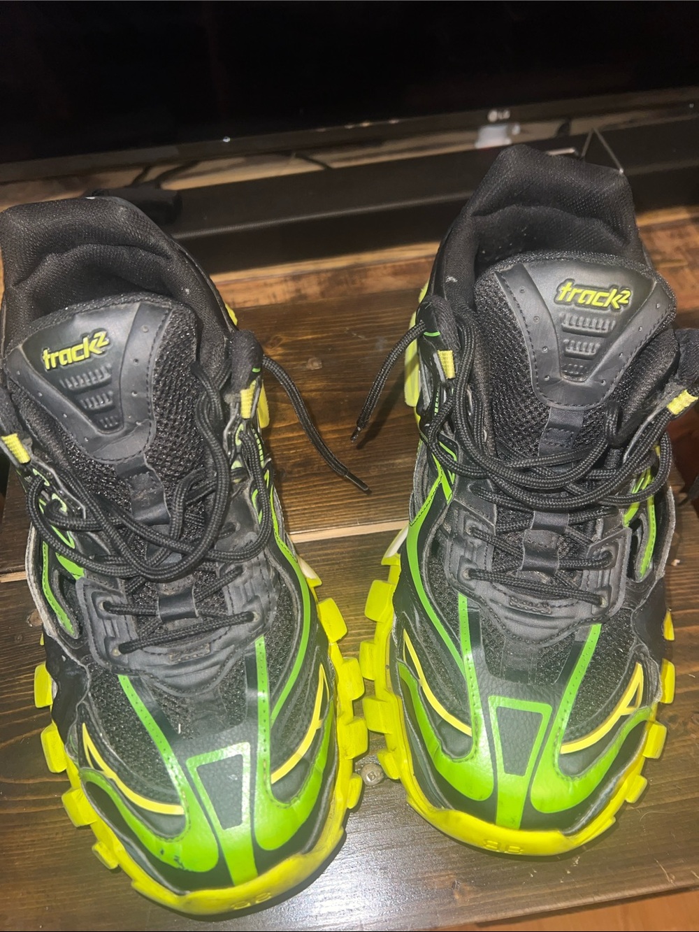 Balenciaga multi Trainer sneakers neon green an black